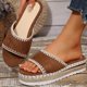 thumbnail image 2 of Zapatos Suaves para las Mujeres Cómodos de Color Sólido Redondo Del Dedo Del Pie Espadrulle Sandalias Planas, Zapatos Negros de Mujer Mulas Transpirables, 2 of 9