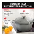 thumbnail image 3 of Mueller DuraCast 6 Quart Enameled Cast Iron Dutch Oven Pot with Lid, Heavy-Duty Casserole Dish, Braiser Pan, Stainless Steel Knob, for Braising,Stews, Roasting,Baking, Safe across All Cooktops,Grey, 3 of 7