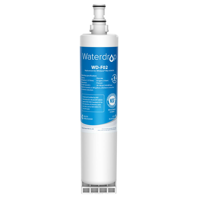 3-Pack Replacement Whirlpool W10186668 Refrigerator Water Filter - Compatible Whirlpool 4396508, 4396510 Fridge Water