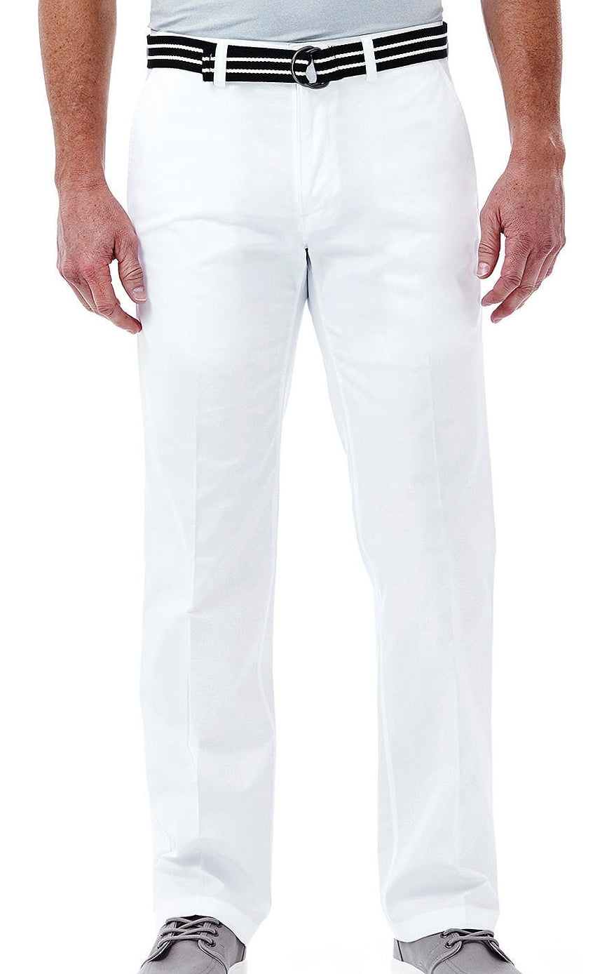 Haggar NEW White Mens 38 Staright Fit Stretch FlexWaist Chinos Pants