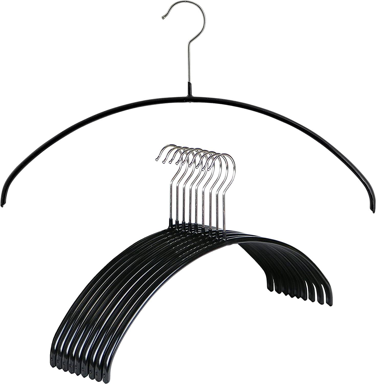 Series Non-Slip Space Saving Steel Clothes Hanger for Shirts, Dresses, Sweaters, Style 40/P, Set of 10