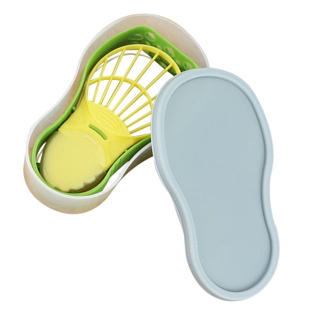 Juego de herramientas para aguacate 3 en 1, cortador, descorazonador y recipiente para almacenar, utensilio de cocina para el hogar (color aleatorio)