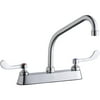 Elkay LK810HA08T4 Elkay 8" Centerset with Exposed Deck Faucet with 8" High Arc Spout 4" Wristblade Handles Chrome