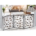 thumbnail image 3 of Freestanding Metal Folding Pet Gate, Large Portable Panels for Dog & Cat Security, Foldable Enclosure Gates for Puppies, Indoor & Outdoor Safety for Pets Tree of Life Tri-Fold Fence, 3 of 7
