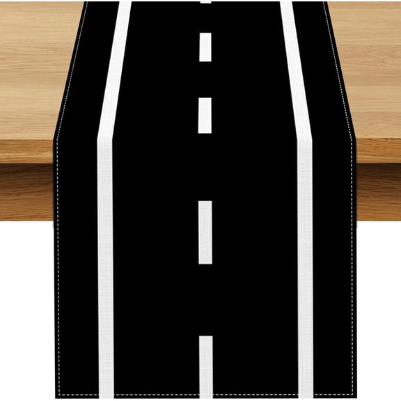Racetrack Table Runner Race Car Themed Birthday Party Decoration Construction Dining Room Home Kitchen Island Decor (13" x 72")