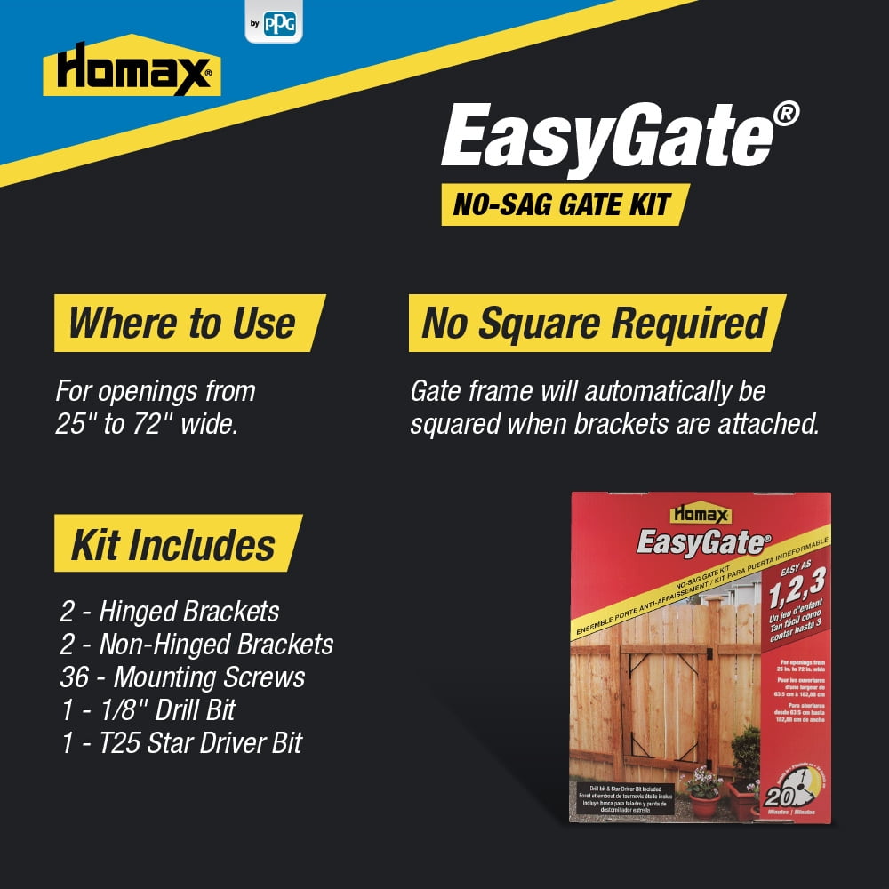 Homax EasyGate No-Sag Steel Gate Bracket Kit