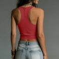 thumbnail image 6 of ClodeEU Women's V Neck Sleeveless Cropped Tank Top ,Casual Summer Crop Top Red,Women's Plus XXL, 6 of 8