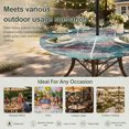 thumbnail image 6 of Round Outdoor Tablecloth with Umbrella Hole and Zipper, Vintage Bohemia Tablecloth with Elastic Waterproof, Abstract Minimalist Art Teal Red Patio Table Covers for 36" - 44" Picnic Pool Tables, 6 of 9