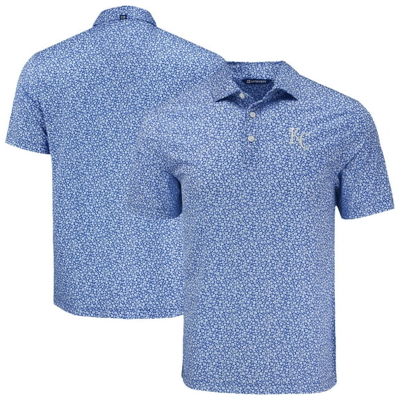 Men's Cutter & Buck Royal Kansas City Royals Big & Tall Pike Eco Flora Print Recycled Polo