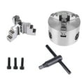 thumbnail image 2 of 80mm / 3.15in 3-Jaw Self-Centering Metal Lathe Chuck With Extra Jaws Turning Machine Accessory With Short Cylindrical Center Mounting, 2 of 8