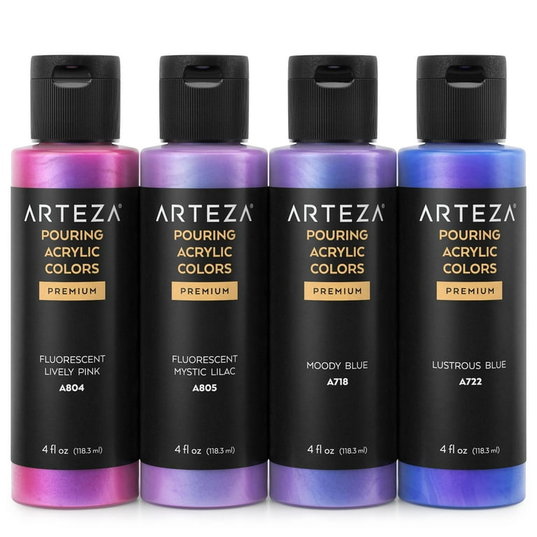 Arteza Acrylic Pouring Paint, Iridescent, Mystic Tones, 118ml Set