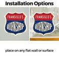 thumbnail image 3 of Fransisco's Workshop (2 Pack) 18 inch X 18 inch Shield Shaped Heavy Duty 3.2 mil Vinyl Decals Weather Resistant, UV Protected To last, Gift for Dads and Uncles Classic Americana Crafted, 3 of 6
