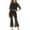Black, variant on Lounge Sets for Women Petite 2 Piece Summer Casual Short Sleeve Crop Tops High Waisted Pants Hollow Out Lace Tracksuit Matching Set Party Office Work