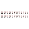 thumbnail image 5 of Uñas postizas negras con punta francesa, 24 piezas, brillantes, con purpurina, forma de ataúd, tamaño mediano-largo, reutilizables., 5 of 5