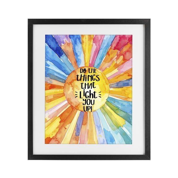 Stupell Industries Bohemian Things That Light You Up Black Framed Print Under Glass, 13 x 16, by Shelly Craig