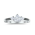 thumbnail image 2 of Heart Promise Ring CZ Black Accent 925 Sterling Silver Size 7, 2 of 6