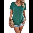 thumbnail image 1 of Tops con Escote en V y para Mujer, Camisetas de Verano, Camisetas Informales Lisas de Corta, Camisetas S, 1 of 10