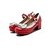 thumbnail image 3 of ELFY Chaussures de Cosplay Lolita Mignonnes pour Femmes, Nœud, Talon Moyen Épais, Escarpins Mary Jane Rouges 7, 3 of 4