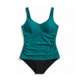 thumbnail image 5 of Conjunto de Bikini de Cintura Alta para Mujeres Traje de Baño Tankini de Correa de Color Sólido con Sujetadores Acolchados Extraíbles, Nylon + Spandex, Alto Corte Delgado, 5 of 6