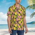 thumbnail image 5 of Fotbe Tulips Flowers Hawaiian Shirt for Men Unisex Summer Beach Casual Short Sleeve Cotton Linen Button Down Shirts-Small, 5 of 9