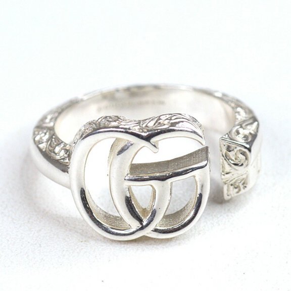 Pre-Owned Gucci Double G Key Motif Ring in Sterling Silver (Ag925), Size 12 (Actual... (Good)