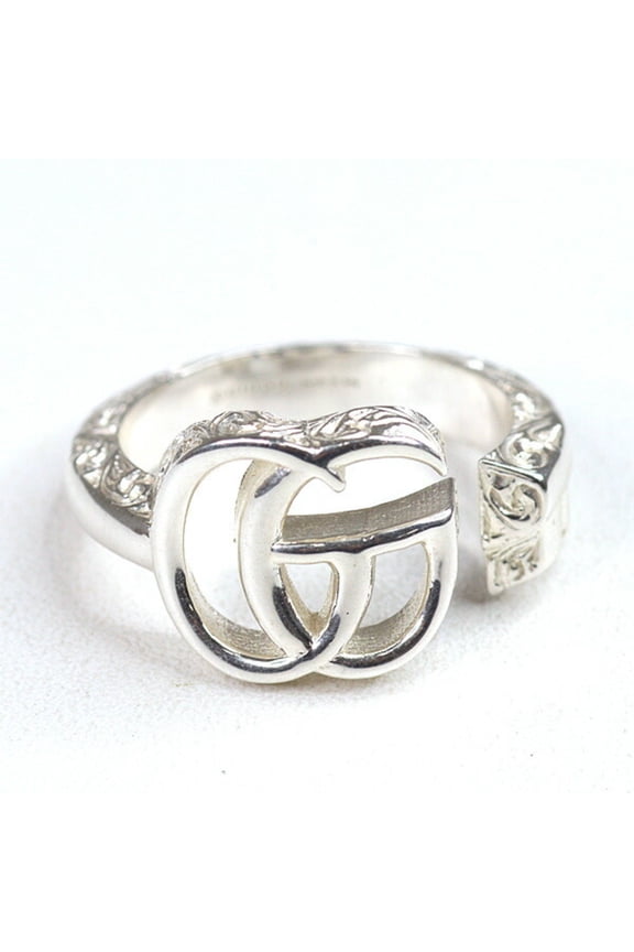 Pre-Owned Gucci Double G Key Motif Ring in Sterling Silver (Ag925), Size 12 (Actual... (Good)