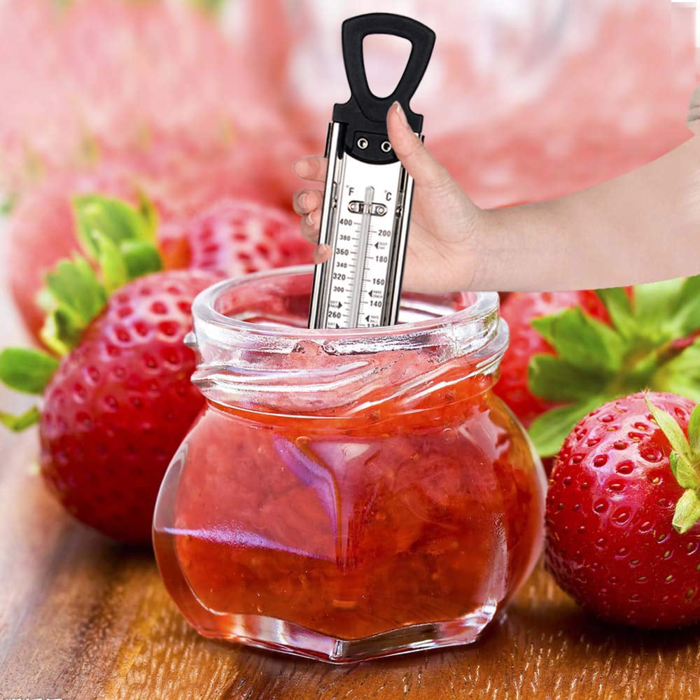 2 Pack Candy Thermometer with Pot Clip, Sugar Syrup Jam Jelly Oil Deep Fry  Thermometer with Hanging Hook, Stainless Steel Thermometer Kitchen Cooking