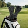 thumbnail image 3 of Yuyamidu Black Leopard Print Golf Club Head Covers for Drivers, Fairway Woods, and Hybrids, Waterproof Leather Head Covers Fashion Golf Headcover with Soft Lining, 3 of 7