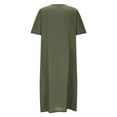 thumbnail image 7 of THDHVS Plus Size Dresses for Curvy Women,Womens Dresses,Women's Summer Casual Round Neck Short Sleeve Dresses with Pockets Army Green 2XL, 7 of 7