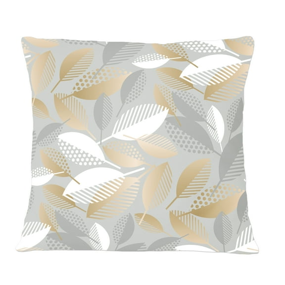 Designart Luxury geometric fall leaves pattern' Mid-Century Modern Throw Pillow - 12x20