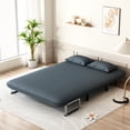 thumbnail image 2 of 55″ Convertible Chair Bed, Tri-Fold Sofa Bed with Adjustable Backrest & Pillow, Leisure Chaise Lounge Couch with Sturdy Iron Frame for Home & Office, Comfortable Sleeper Chair, 2 of 9
