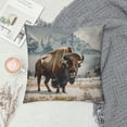 thumbnail image 2 of Orinice Bison Snow Mountains Graphic Decorative Cushion Throw Pillow Cover - Winter Pillowcase for Home Sofa Bedroom, 1PC 24x24in, 2 of 5
