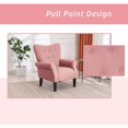 thumbnail image 4 of Erommy Wing back Arm Chair, Upholstered Fabric High Back Chair with Wood Legs Pink N/A, 4 of 5