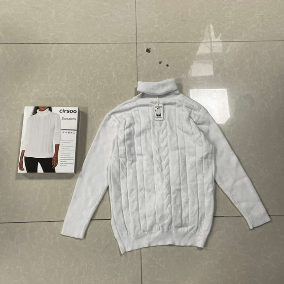 cirsoo Sweaters, Women's Fisherman Cable Turtleneck Sweater (L)