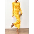 thumbnail image 4 of Vestido Maxi Ajustado de Manga Larga con Estampado Floral PRETTYGARDEN XL, 4 of 8