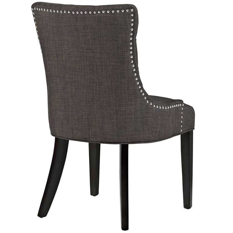 Modway Regent 20.5" Tufted Fabric and Solid Wood Dining Chair in Brown