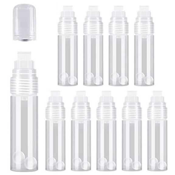 10 Pack Refillable Acrylic Paint Markers 15mm Empty Clear White Marker Pens for Rock Painting Wood