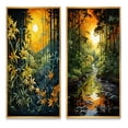 thumbnail image 2 of Designart "Bamboo Whisper Asian beauty III" Asian Art Framed Wall Art Set Of 2 - Yellow People Framed Canvas Set For Living Room Decor, 2 of 7