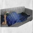 thumbnail image 5 of Fantasy Soft Flannel Fleece Throw Blanket, Moonlight Covers the Jungles of Sri Lanka Hazy Rainforest Scenery View Image, Cozy Plush for Indoor and Outdoor Use, 70" x 90", Green and Blue, by Ambesonne, 5 of 5