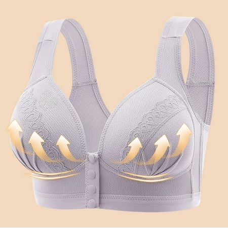 GERsome Women s Everyday Bra Push Up Bras No Underwire High Support Front Closure Full Coverage Easy Close Sports Bras Size S