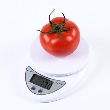 

electronic scale B05 Household Kitchen Electronic Scale Mini Food Scale 5kg/1g High Precision Baking Scale Weight Measurement - Without Batteries (White)
