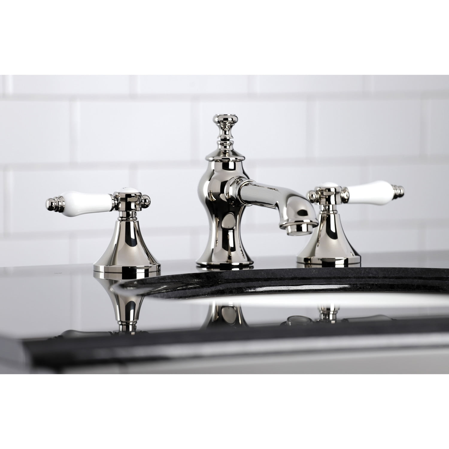Kingston Brass KC7066BPL Bel-Air 8 in. Widespread Bathroom Faucet, Polished Nickel