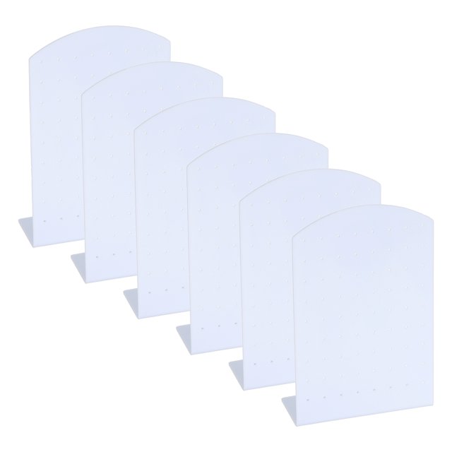 6pcs Earring Display Stand, Acrylic Earring Holder Earring Stands 72 Holes Storage Organizer L Rack Large, White