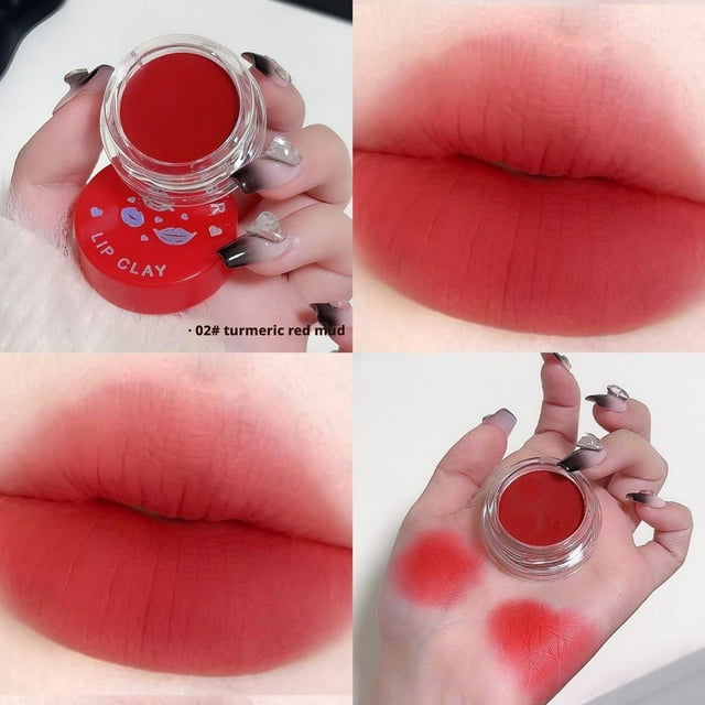 2in1 Lip&Cheek Matte Lip Tint Pigment Jar Waterproof Sweat-proof Non-stick Long-lasting Lip Makeup