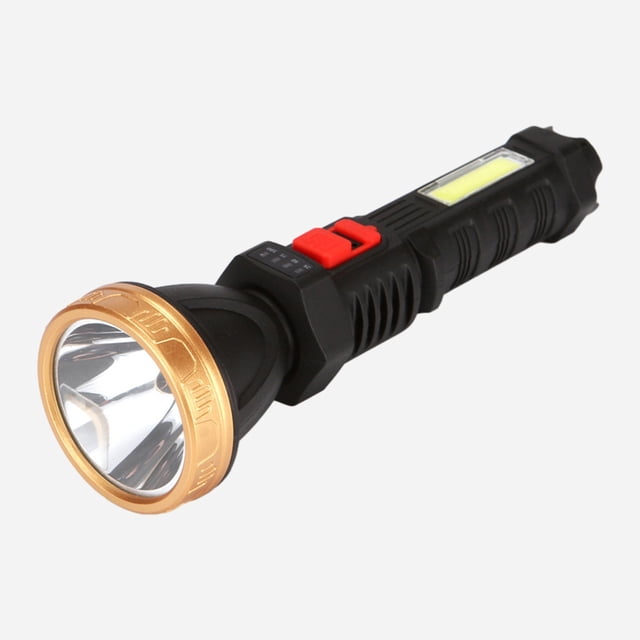 EGNMCR Camping & Hiking LED Flashlight Outdoor Long Shot Fast Charge Portable Flashlight With COB Side Lights Flashlight Handheld Lamp