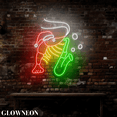 thumbnail image 4 of Glowneon Shrimp Blows Trumpet Christmas Neon Sign, Seafood Xmas Decor, 4 of 5