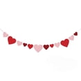 thumbnail image 3 of DAMAI 3 String 8.2 Feet Felt Valentines Day Garland, Heart Shape Galentines Day Decorations for Mantle, Wall, Party Valentines Decorations, Pink Red Claret Heart Garlands for Valentines Day Decor, 3 of 8