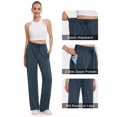 thumbnail image 3 of Pantalones deportivos Tapata para mujer, holgados, pierna recta, color gris oscuro, talla L, 3 of 9