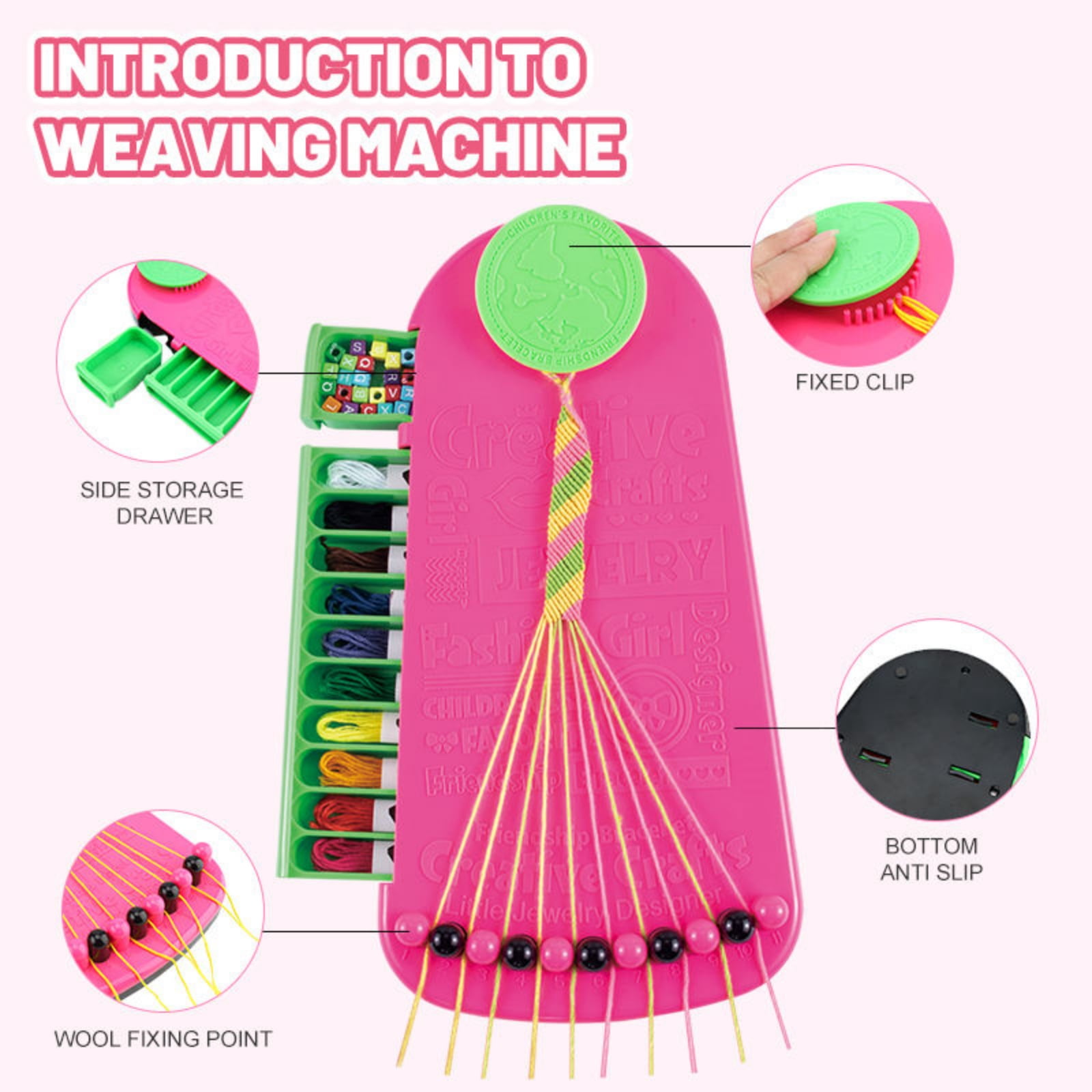 Jaawind Friendship Bracelets Making Kit for Girls, DIY Arts and Crafts for Kids Ages 6-12, Making Kit with 20 Pre-Cut Threads and Accessories, Birthday Gifts for Kids