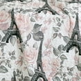 thumbnail image 4 of 2/3 PCS Kids Bedspread Set Eiffel Tower & Floral Paris Design, Reversible Quilt with Pink Back, 4 of 7